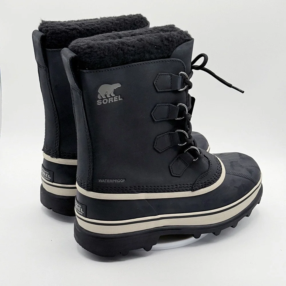 Sorel Caribou Boots / Size 9 Mens / Black Dark Stone Waterproof